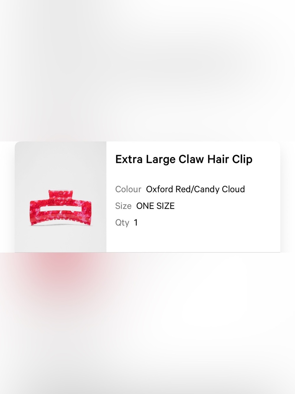 Lululemon extra large claw hair clip Oxford red / candy cloud pink